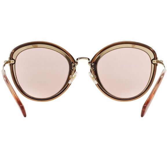 Miu Miu Pink Mirrored Sunglasses Bordeaux/Brown main image 4